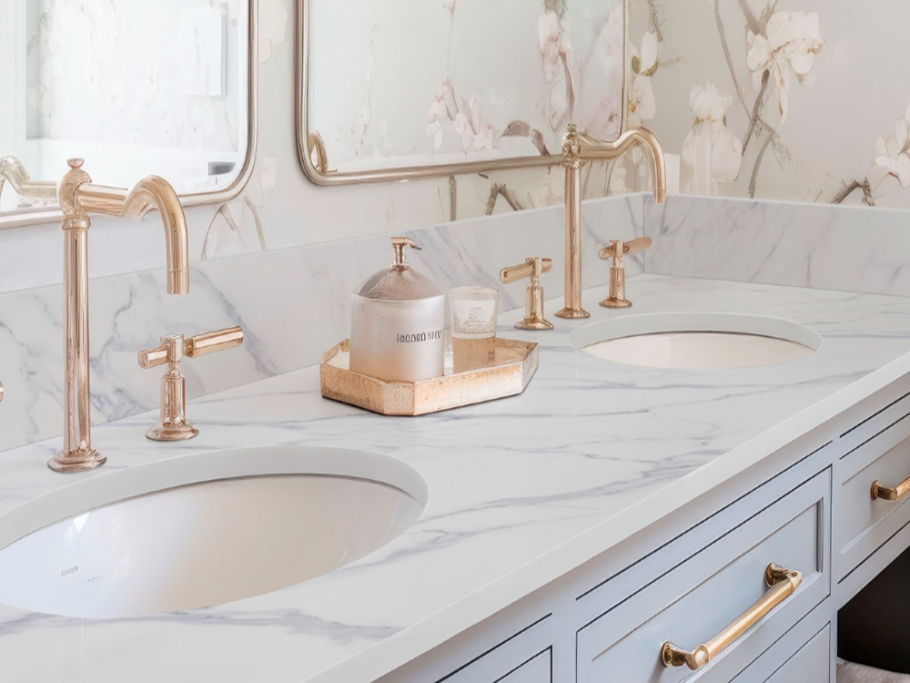 Luxury Naperville Bathroom Countertops Naperville Countertops installation with granite bathroom vanity surfaces in Naperville Illinois