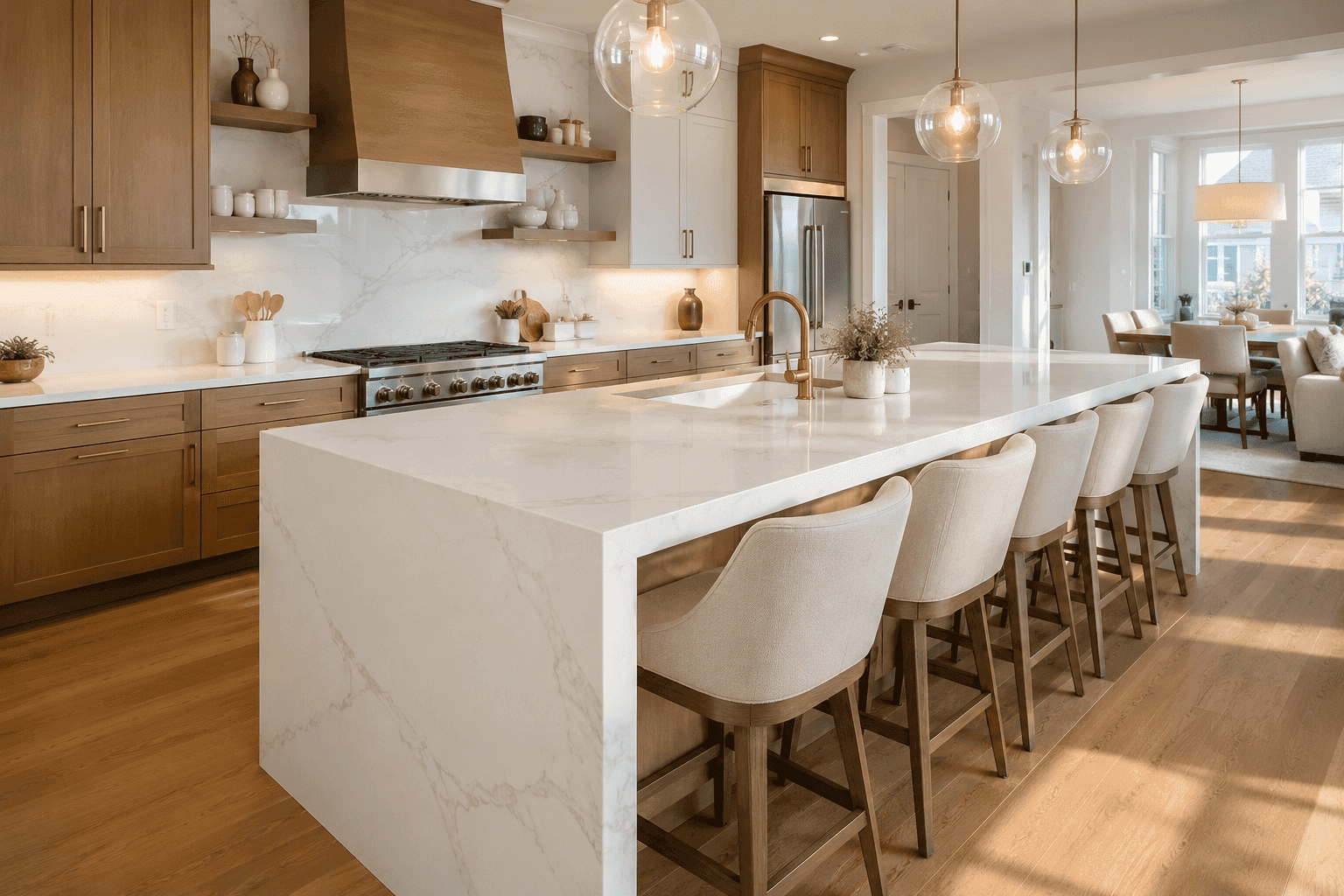 Calacatta quartz countertops