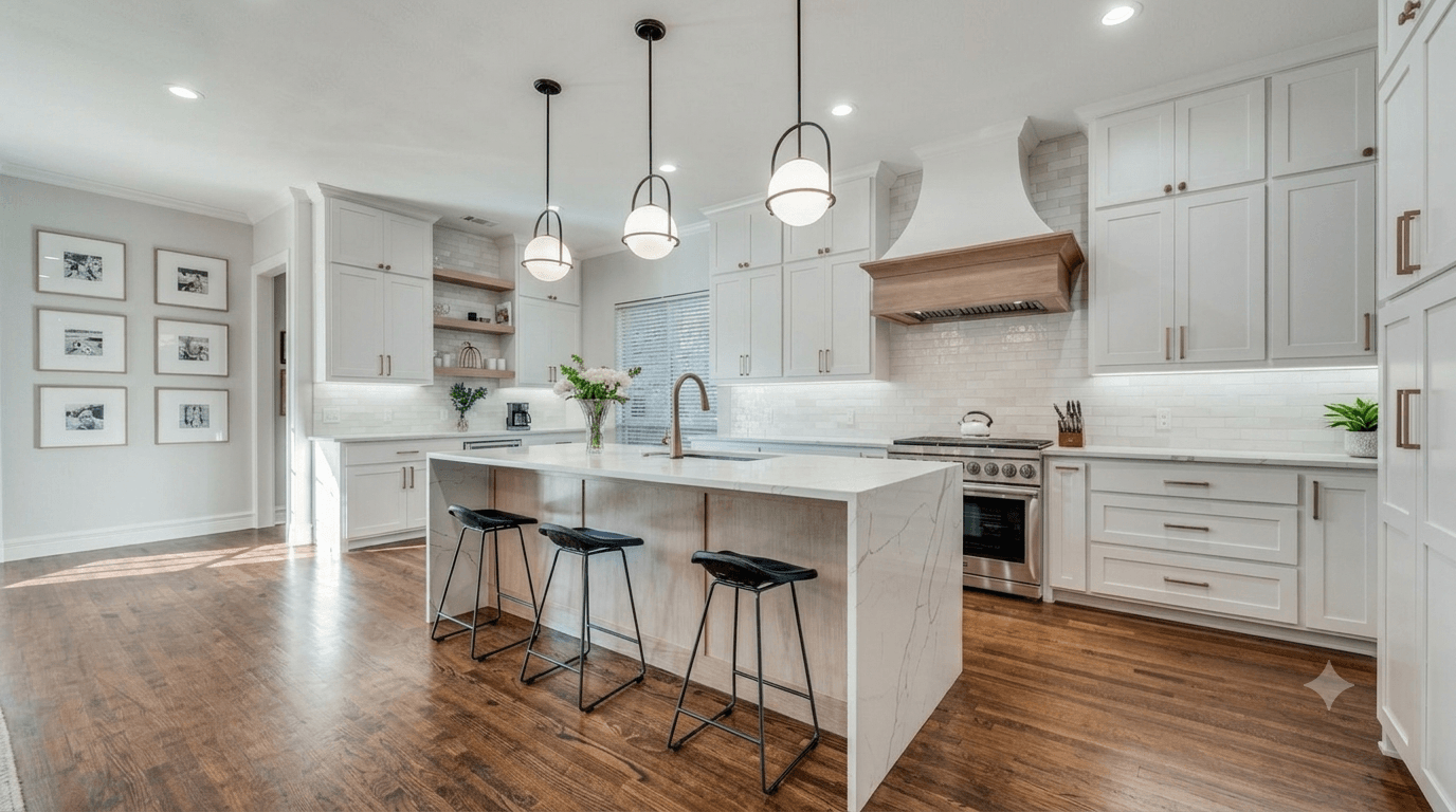 Kitchen countertop installation in progress on a Chicagoland remodel